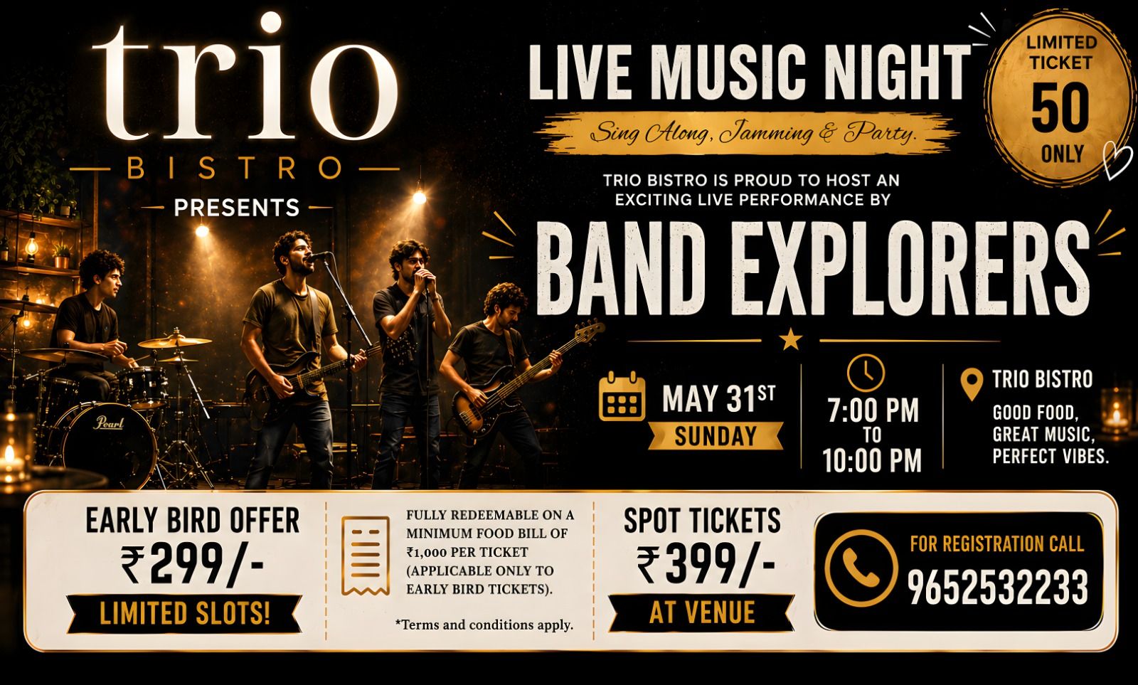 Jamming at Trio Bistro with Band Explorers 